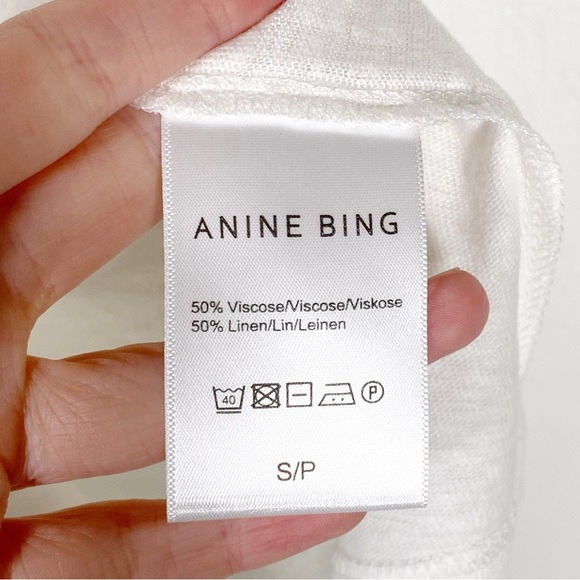 Anine Bing White Issac Tee - Picture 6 of 7